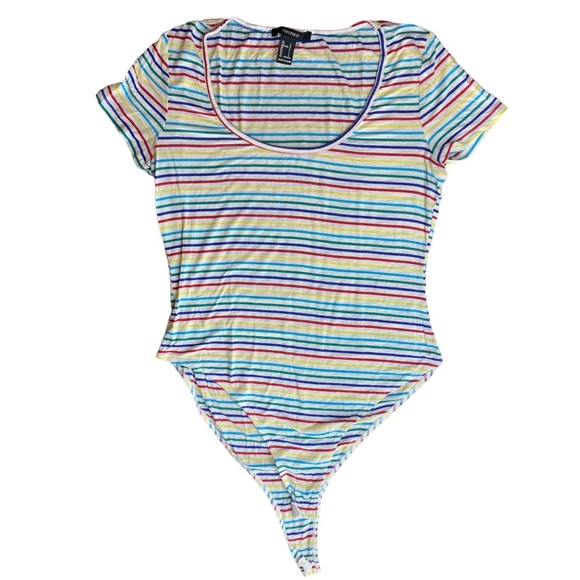 Forever 21 Tops - Forever 21 Colorful Striped Bodysuit Large